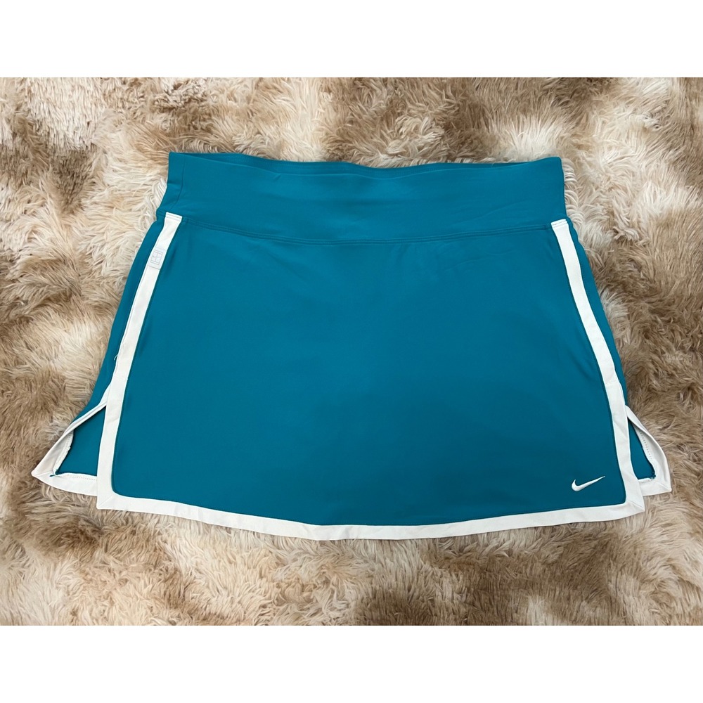 Nike Fit Dry Womens Teal Blue White Trim Tennis Skort Size S Athletic Skirt